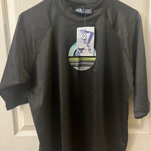 Kanu Surf men’s Avalon rash guard black Shirt‎ with logo Men’s size XXL